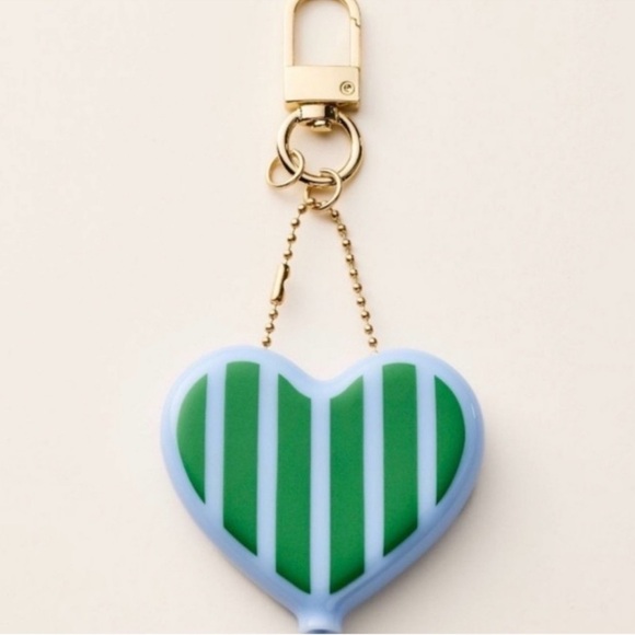 kate spade Handbags - Kate Spade Heart Coin Purse with Green Stripes NWT